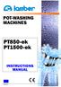 POT-WASHING MACHINES. PT850-ek PT1500-ek INSTRUCTIONS MANUAL