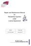 Repair and Maintenance Manual for Residential Quarters under Licence Agreement
