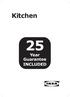 This guarantee is valid for domestic kitchen use and is subject to the terms and conditions stated in this folder.