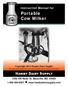 Portable Cow Milker. Hamby Dairy Supply. Instruction Manual for