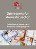 Spare parts for domestic sector. Selection of spare parts from our sales program