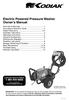 Electric Powered Pressure Washer Owner's Manual