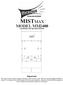MIST MAX MODEL MM2400. Important: Installation and Operation Manual