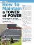 Maintain. a TOWER of POWER. Part One How to. Don t let out of site, out of mind prevent you from keeping cooling towers running efficiently