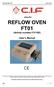 REFLOW OVEN FT01 Version REFLOW OVEN FT01. (Article number F31105) User s Manual