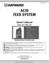 ACID FEED SYSTEM. Owner s Manual. Model: AQL-CHEM4-ACID IMPORTANT SAFETY INSTRUCTIONS