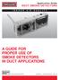 A GUIDE FOR PROPER USE OF SMOKE DETECTORS IN DUCT APPLICATIONS. Application Guide DUCT SMOKE DETECTORS