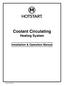 Coolant Circulating Heating System Installation & Operation Manual