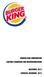 BURGER KING CORPORATION LIGHTING STANDARDS AND RECOMMENDATIONS
