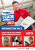 INFORMATION PACK COULD YOU BE THE SCREWFIX #SFTA TRADE APPRENTICE OF 2017? IN ASSOCIATION WITH