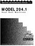 Operation and Maintenance Manual. MNL /10/03 Rev C MODEL 204.1
