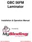 GBC 56FM Laminator Installation & Operation Manual