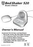 Bed Shaker 520. Owner s Manual. Model CFBS520