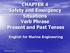 CHAPTER 4 Safety and Emergency Situations Verb Phrase Present and Past Tenses. English for Marine Engineering
