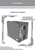 USER S MANUAL. Heat Recovery Ventilator. Vents Brig HRV 200 Vents Brig HRV 300