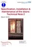 Specification, installation & maintenance of fire doors: Technical Note 2