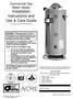 Commercial Gas Water Heater Installation Instructions and Use & Care Guide for models with prefix DCG and ADCG