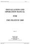 INSTALLATION AND OPERATION MANUAL FOR THE PILOTEYE 2000
