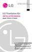 LG Ventilation Kit INSTALLATION MANUAL. Model: PTVK410 / PTVK420. website