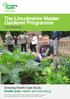 The Lincolnshire Master Gardener Programme
