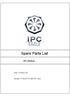 Spare Parts List IPC EAGLE. Ref: LPTB Model: CT80 BT70 GR/VE USA
