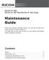 Maintenance Guide. Contents