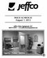 Jeffco Salon Equipment, LLC Price List August 1, 2012