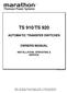 TS 910/TS 920 AUTOMATIC TRANSFER SWITCHES OWNERS MANUAL
