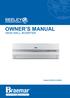 OWNER S MANUAL HIGH WALL INVERTER. (English) (BSHVD1S SERIES)