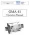 GMA 41. Operation Manual. Worldwide Supplier of Gas Detection Solutions