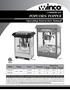 POPCORN POPPER. Operating Instruction Manual COMMERCIAL. Dimensions Width Depth Height. Model Voltage Power Amperage