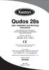 Qudos 28s User, Installation and Servicing Instructions