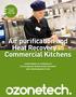 Air purification and Heat Recovery in Commercial Kitchens