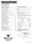 Service Manual TABLE OF CONTENTS JOB SPECIFICATION SHEET EQUIPMENT CONFIGURATION WATER(9283) waterinc.com