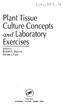 Plant Tissue Culture Concepts and Laboratory Exercises