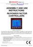 ASSEMBLY AND USE INSTRUCTIONS R8 POWER FACTOR CONTROLLERS
