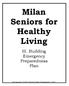 Milan Seniors for Healthy Living. III. Building Emergency Preparedness Plan