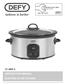 SC 6004 S INSTRUCTION MANUAL ELECTRIC SLOW COOKER. Page 1
