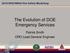 The Evolution of DOE Emergency Services. Patrick Smith ORO Lead General Engineer