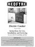 Electric Cooker. Two-Oven. Instructions for Use, Installation and Servicing. For use in GB, IE (Great Britain and Eire)