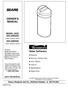 OWNER S MANUAL. Water Softeners MODEL NOS Sears, Roebuck and Co., Hoffman Estates, IL USA
