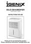 50L/D DEHUMIDIFIER. Model Number: IG9805 INSTRUCTIONS FOR USE