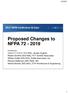 Proposed Changes to NFPA