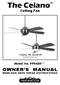 The Celano. Ceiling Fan. Model No. FP5420** READ AND SAVE THESE INSTRUCTIONS. Finishes: PW, OB and PN. Net Weight 9.07 kg (20.