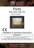 Porto. 400, 600, 600 DS Room Heater. Installation & Operating Instructions IMPORTANT!