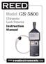 GS Model. Instruction Manual. Ultrasonic Leak Detector. reedinstruments. www. com
