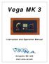 Vega MK 3. Instruction and Operation Manual. Annapolis MD USA
