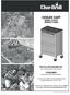 COOLER CART. INSTALLER/ASSEMBLER: Leave these instructions with consumer. CONSUMER: Keep this manual for future reference. MODEL PRODUCT GUIDE