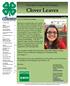 Clover Leaves. Eau Claire County s 4-H Newsletter. Dear 4-H Friends and Family,