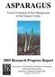 ASPARAGUS Research Progress Report. Variety Evaluation & Pest Management in San Joaquin County